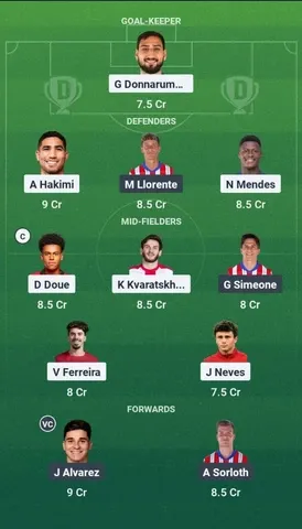 PSG vs ATL Dream11 Team