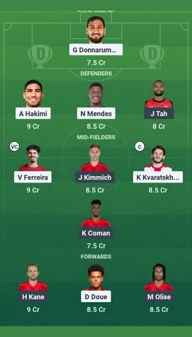 PSG vs BAY Dream11 Team for Quarter Final Match of FIFA Club World Cup 2025