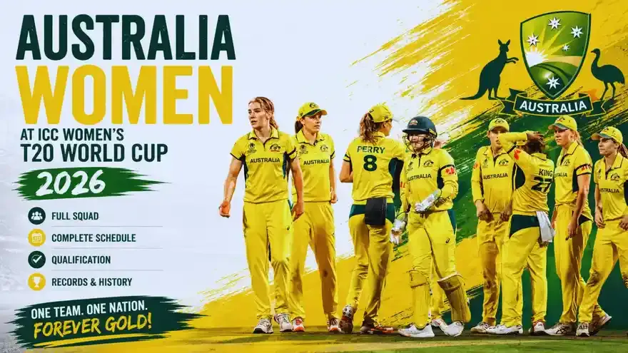 Australia Women at ICC Women’s T20 World Cup 2026: Squad, Schedule, Qualification & Records