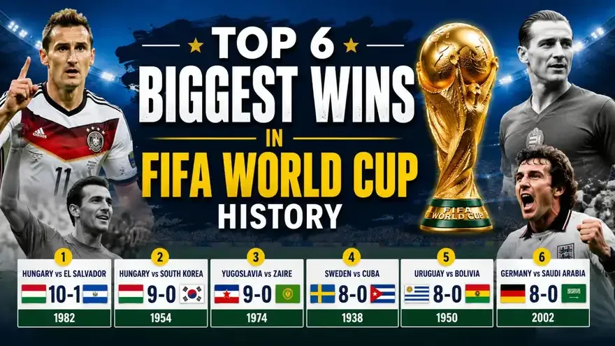 Top 6 Biggest Wins in FIFA World Cup History