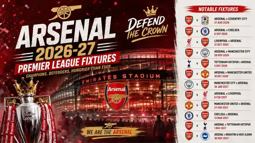 Arsenal Premier League 2026-27 Fixtures: Full Schedule and Key Dates