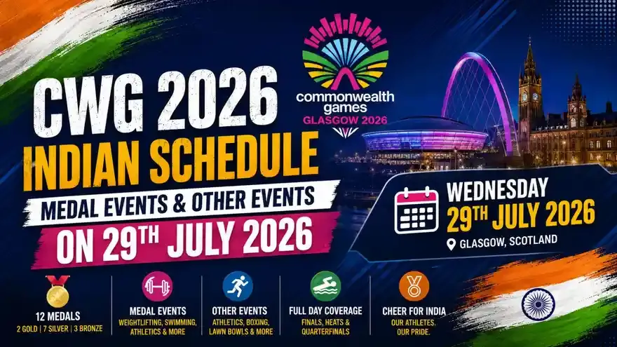 Commonwealth Games 2026 India Schedule Today (29 July): Full Fixtures & Medal Events