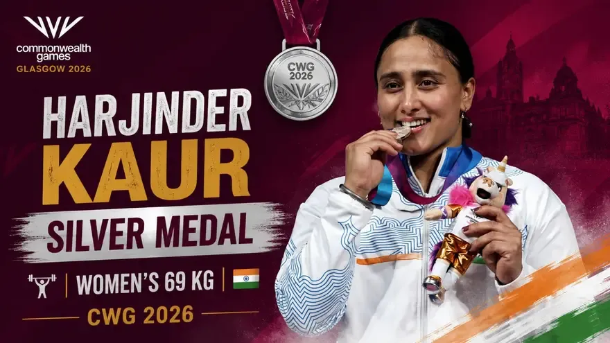 CWG 2026: Harjinder Kaur Wins Silver in 69 kg Weightlifting