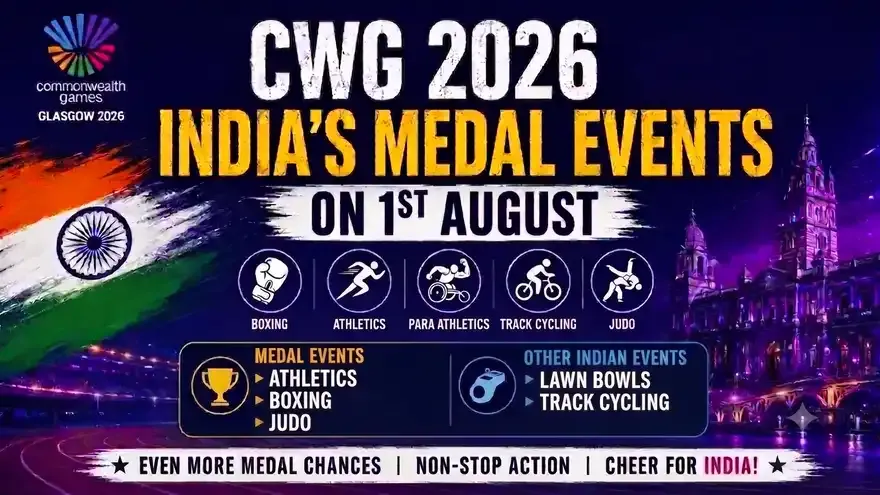 Commonwealth Games 2026 India Schedule Today (1 August): Full Fixtures & Medal Events