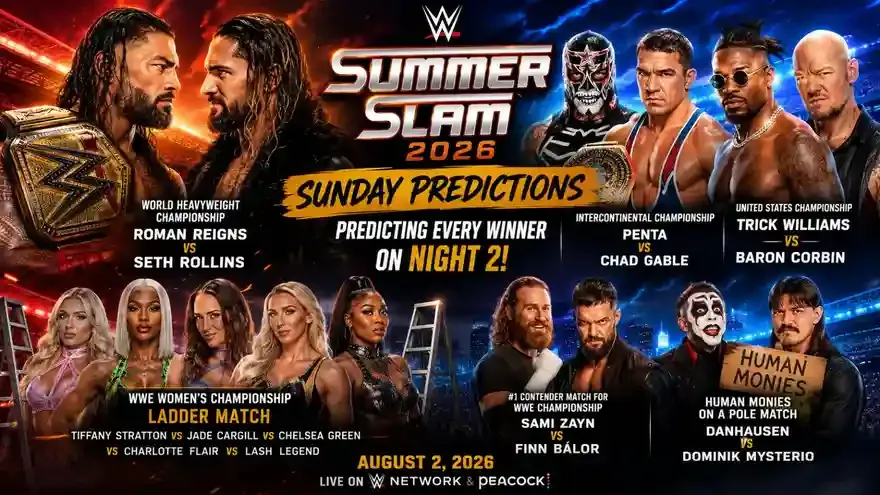 WWE SummerSlam 2026 Sunday Predictions: Predicting Every Winner on Night 2
