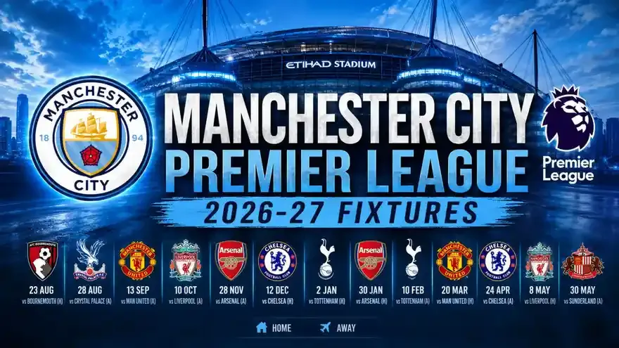 Manchester City Premier League 2026/27 Fixtures: Full Schedule
