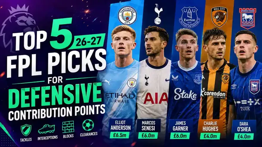 Top 5 FPL Picks for Defensive Contribution Points 2026/27