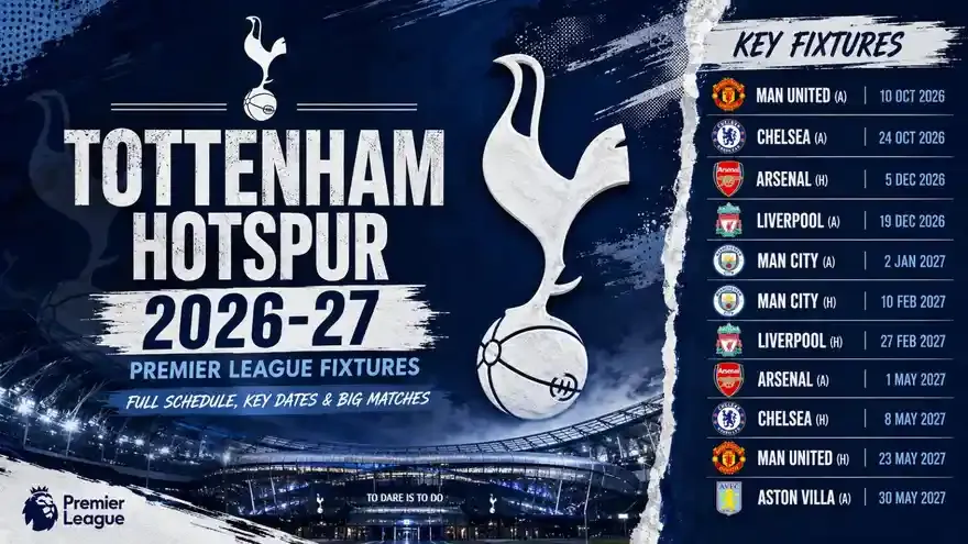 Tottenham Hotspur Fixtures 2026-27: Full Premier League Schedule