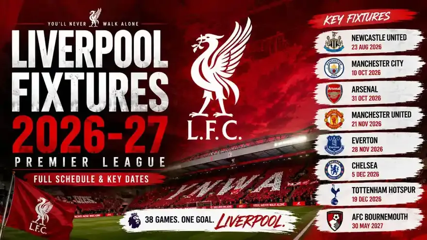 Liverpool Fixtures 2026-27: Full Premier League Schedule, Key Dates & Biggest Matches