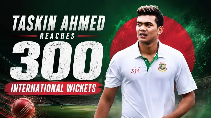 Taskin Ahmed Hits 300 International Wickets as Australia Bundled Out for 198 in Darwin