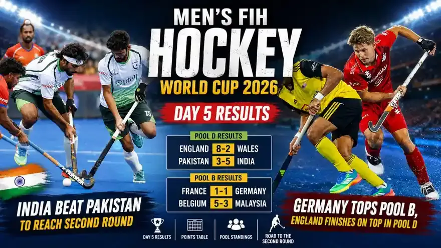 Men's FIH Hockey World Cup 2026: First Round (Day 5) - India Beat Pakistan, England Thrash Wales