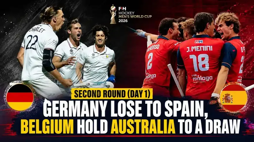 Men’s FIH Hockey World Cup 2026: Second Round (Day 1) – Defending Champions Germany Suffer Defeat Against Spain, Belgium Hold Australia to a Draw