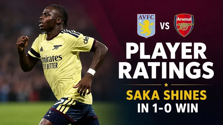 Aston Villa vs Arsenal Player Ratings: Saka Shines as Gunners Win 1-0
