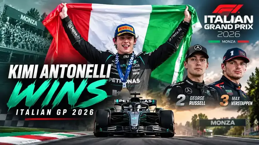 Italian GP 2026 Results: Kimi Antonelli Wins Home Race Ahead of George Russell