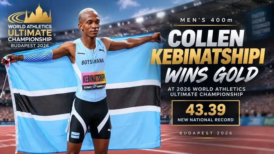 Collen Kebinatshipi Wins Men’s 400m Gold at 2026 World Athletics Ultimate Championship