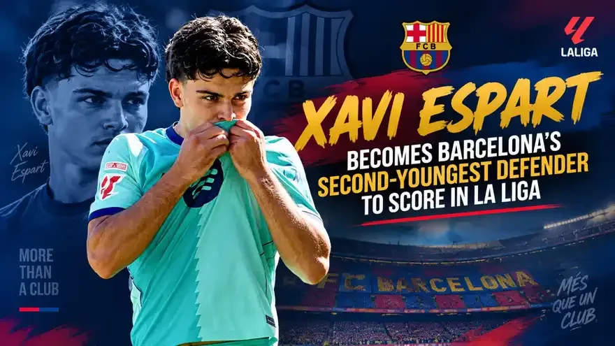 Xavi Espart Becomes Barcelona's Second-Youngest Defender to Score in La Liga