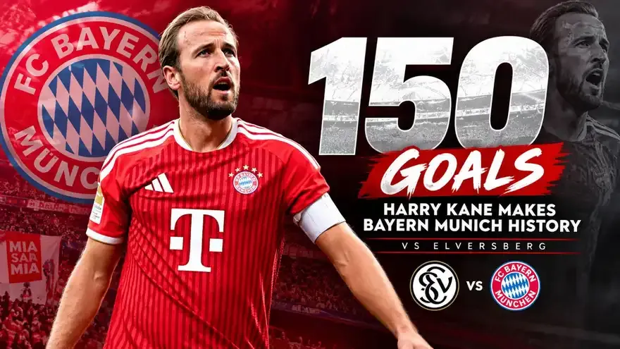 Harry Kane Becomes Fastest Player In Bayern Munich History to Score 150 Goals