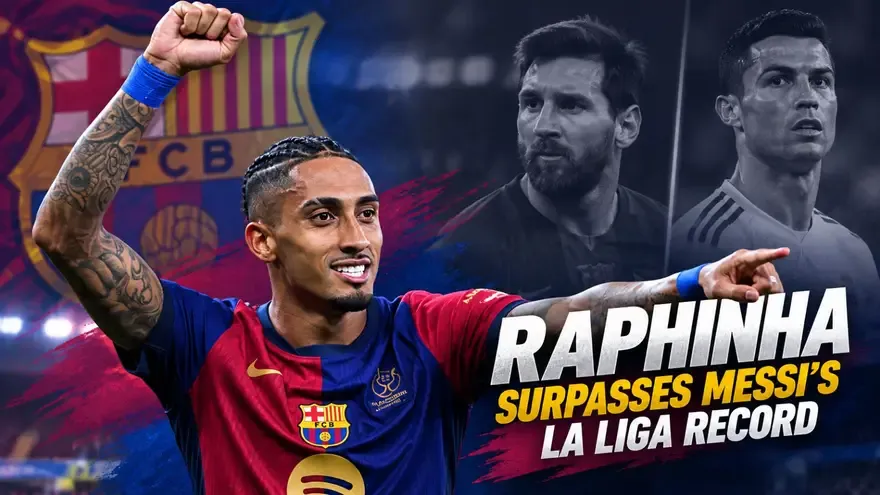 Raphinha Breaks Lionel Messi’s La Liga Record, Falls Short of Ronaldo