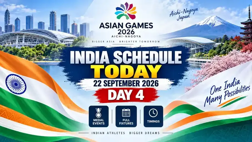 Asian Games 2026 India Schedule Today (22 September): Day 4 Fixtures, Medal Events & Timings