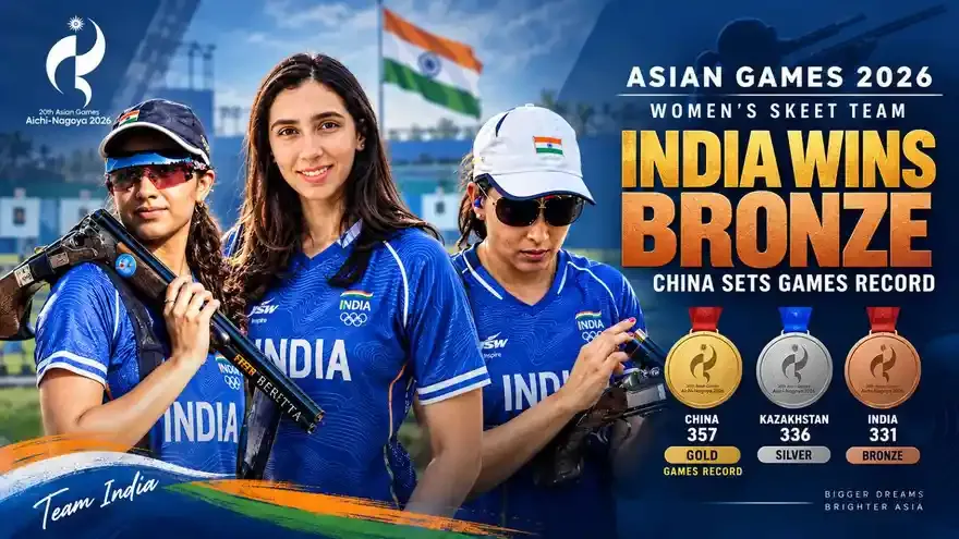 Asian Games 2026 Women’s Skeet Team: India Wins Bronze, China Sets Games Record