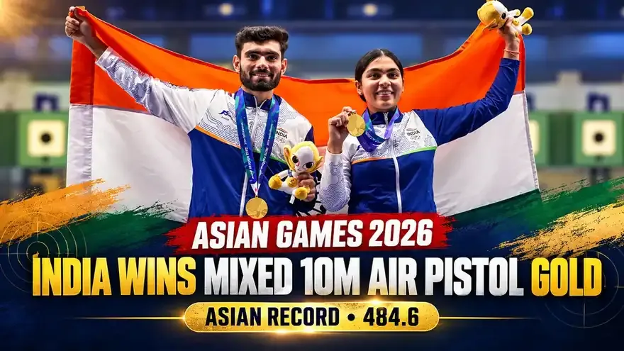 Asian Games 2026: India Wins Mixed 10m Air Pistol Gold With Asian Record