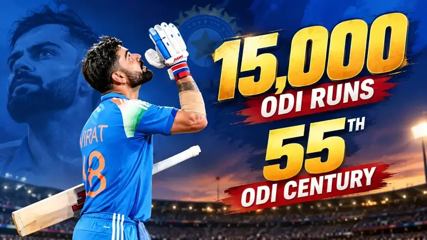 India vs West Indies, 2026 1st ODI: Virat Kohli Reaches 15,000 ODI Runs Milestone With 55th ODI Century