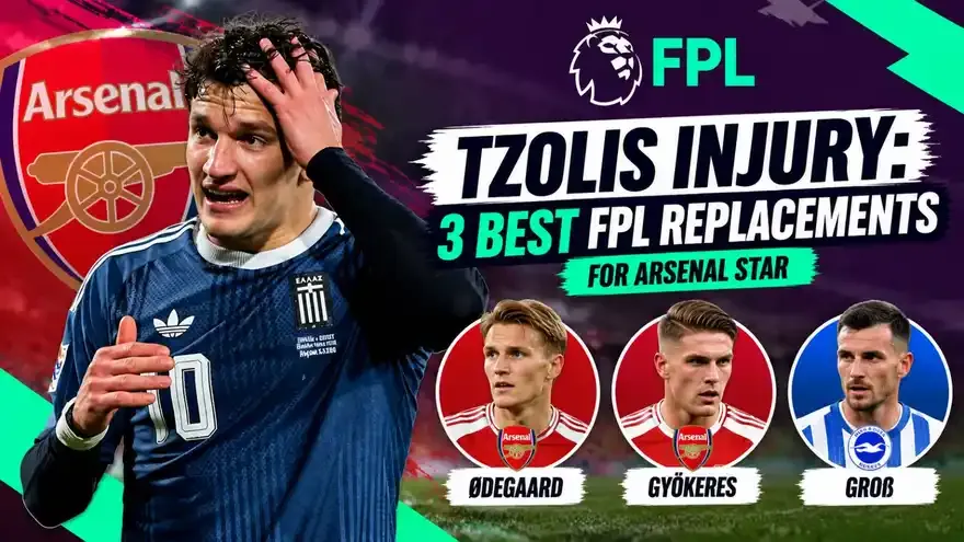 Tzolis Injury: 3 Best FPL Replacements for Arsenal Star