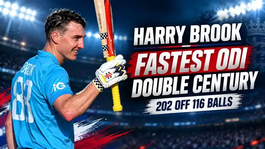 Harry Brook Hits Fastest ODI Double Century in 114 Balls Against Sri Lanka